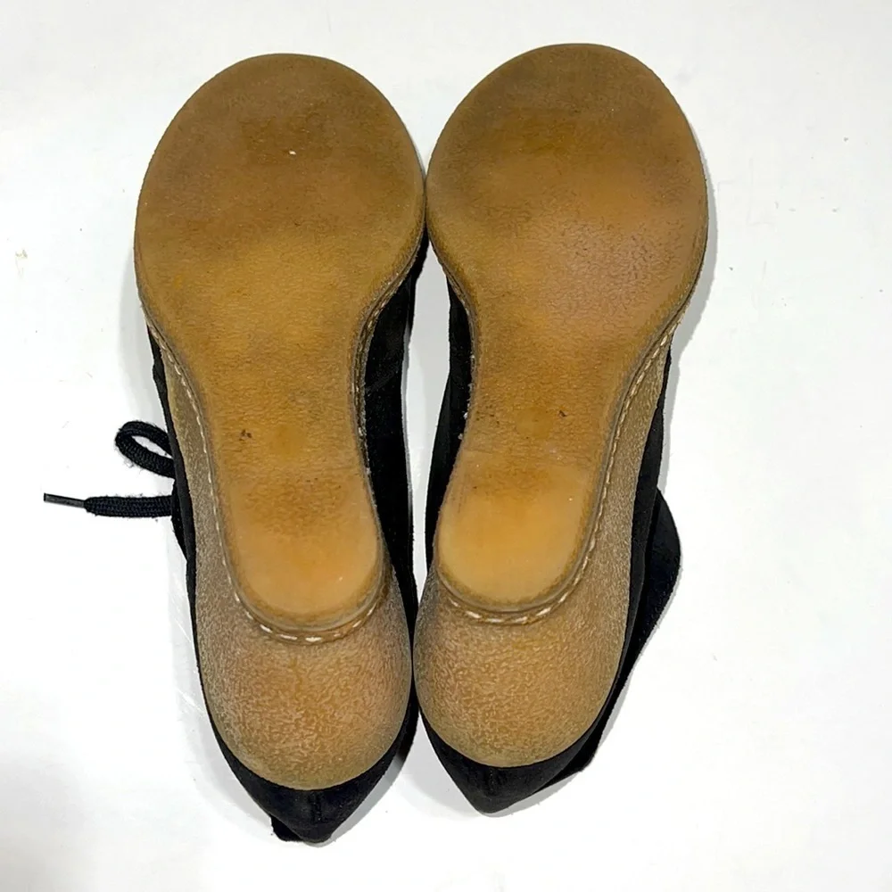 J.Crew Black Suede Wedge Shoe Italy